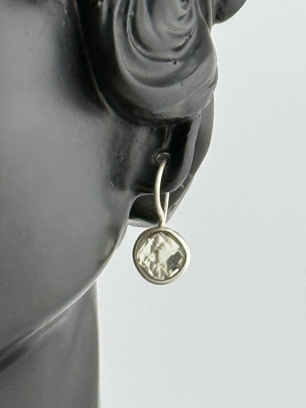 Jane Diaz Small Faceted Organic Stone Drops Dangle Earrings